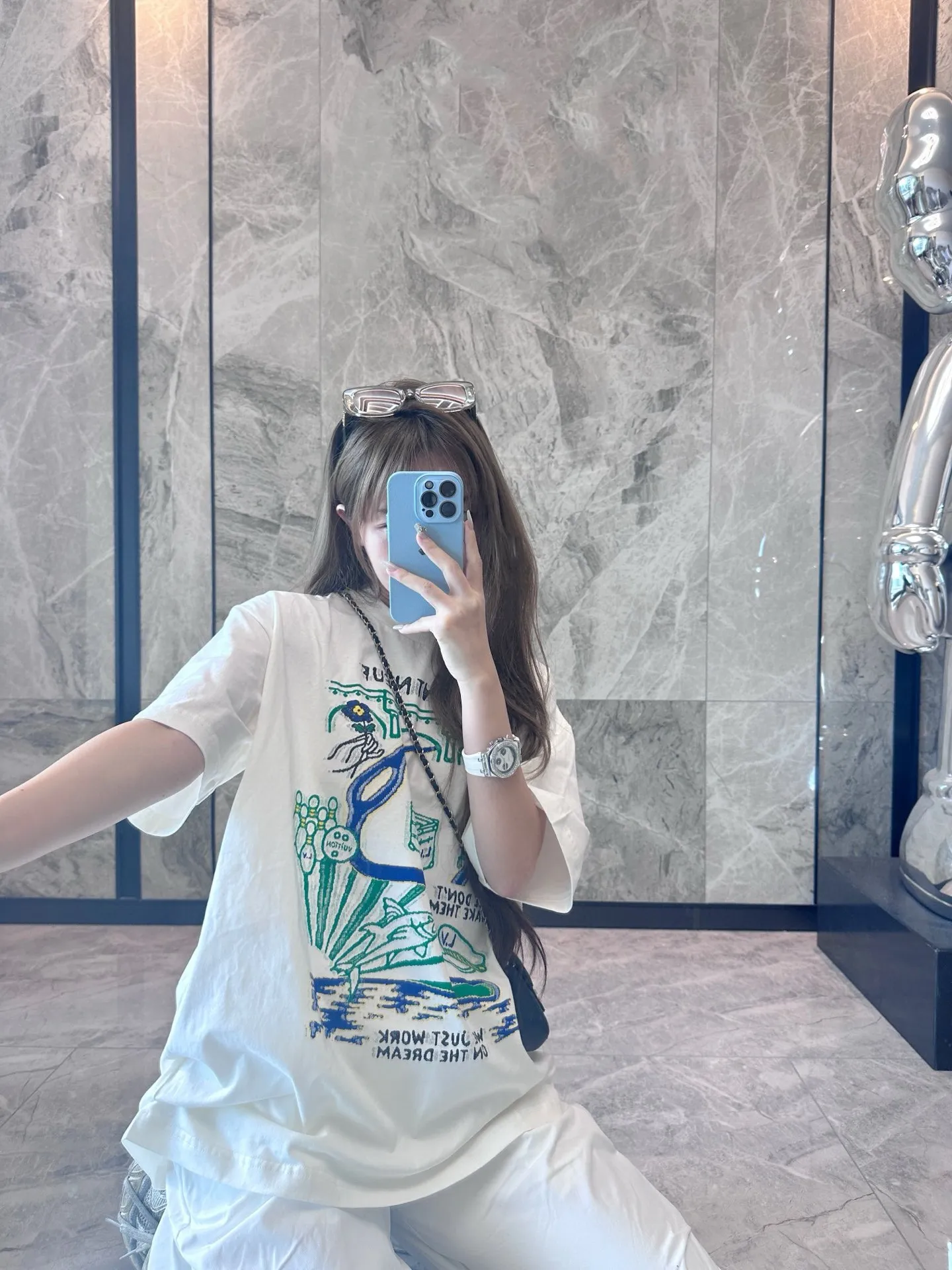 Louis Vuitton/Louis Vuitton 25ss multi-element printed short sleeves